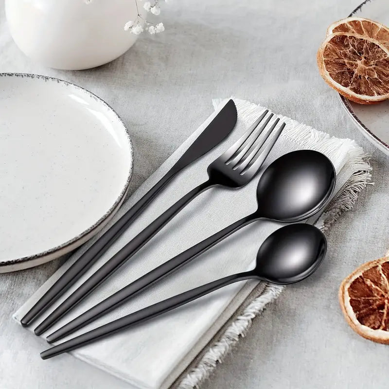 Elegant 24-Piece Stainless Steel Cutlery Collection