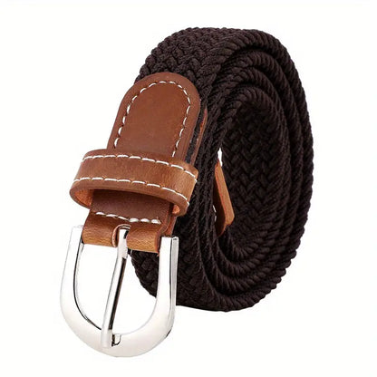 Trendy Canvas Woven Leather Belt Set